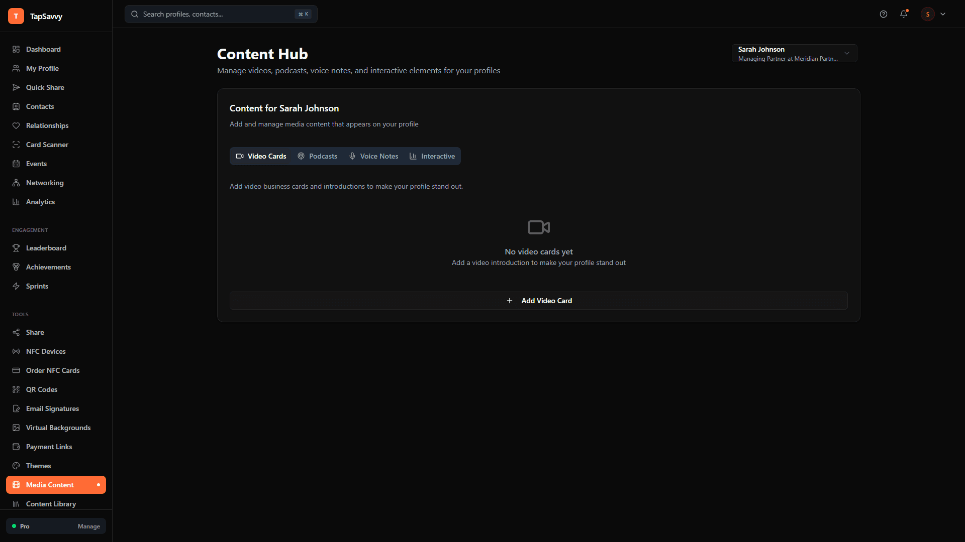 TapSavvy shared content library with company-approved assets, documents, and media