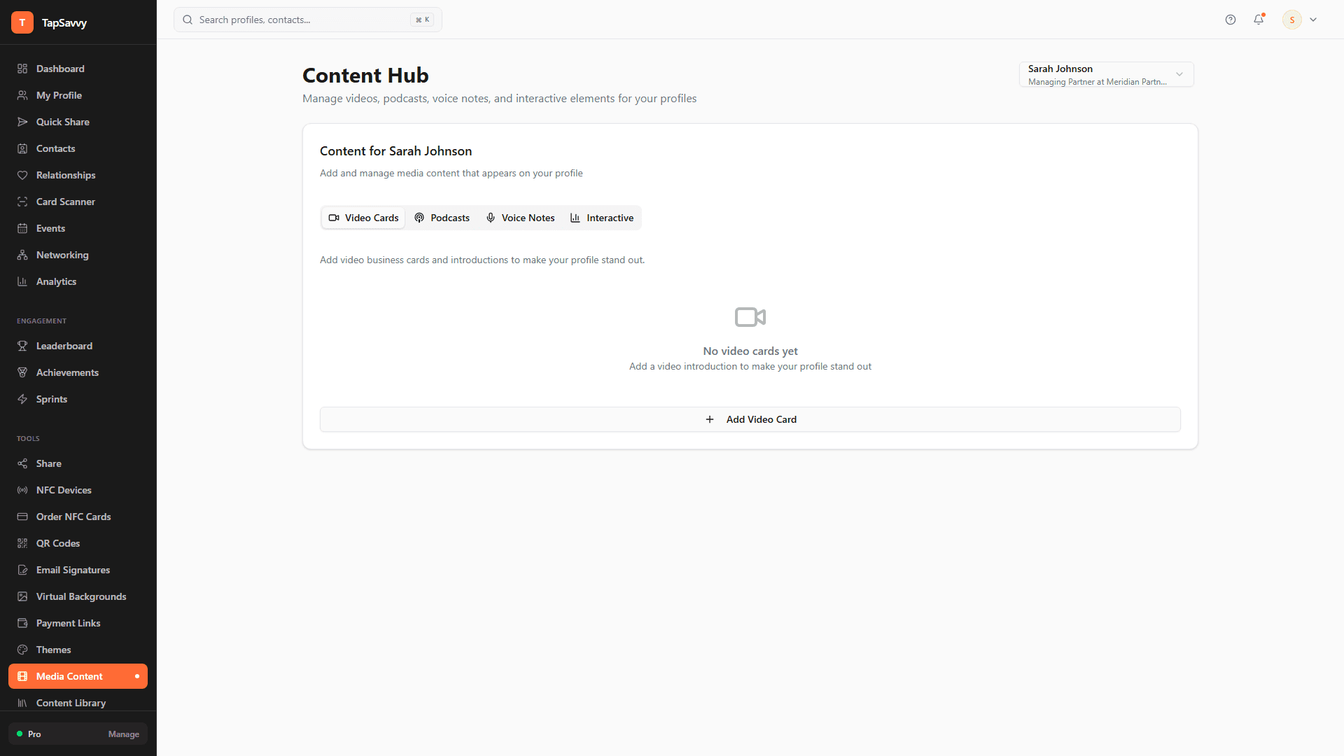 TapSavvy shared content library with company-approved assets, documents, and media